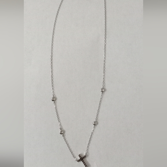 Isabella M. Sterling Silver & Bezel CZ Cross Necklace & Pendant Set - Picture 11 of 15